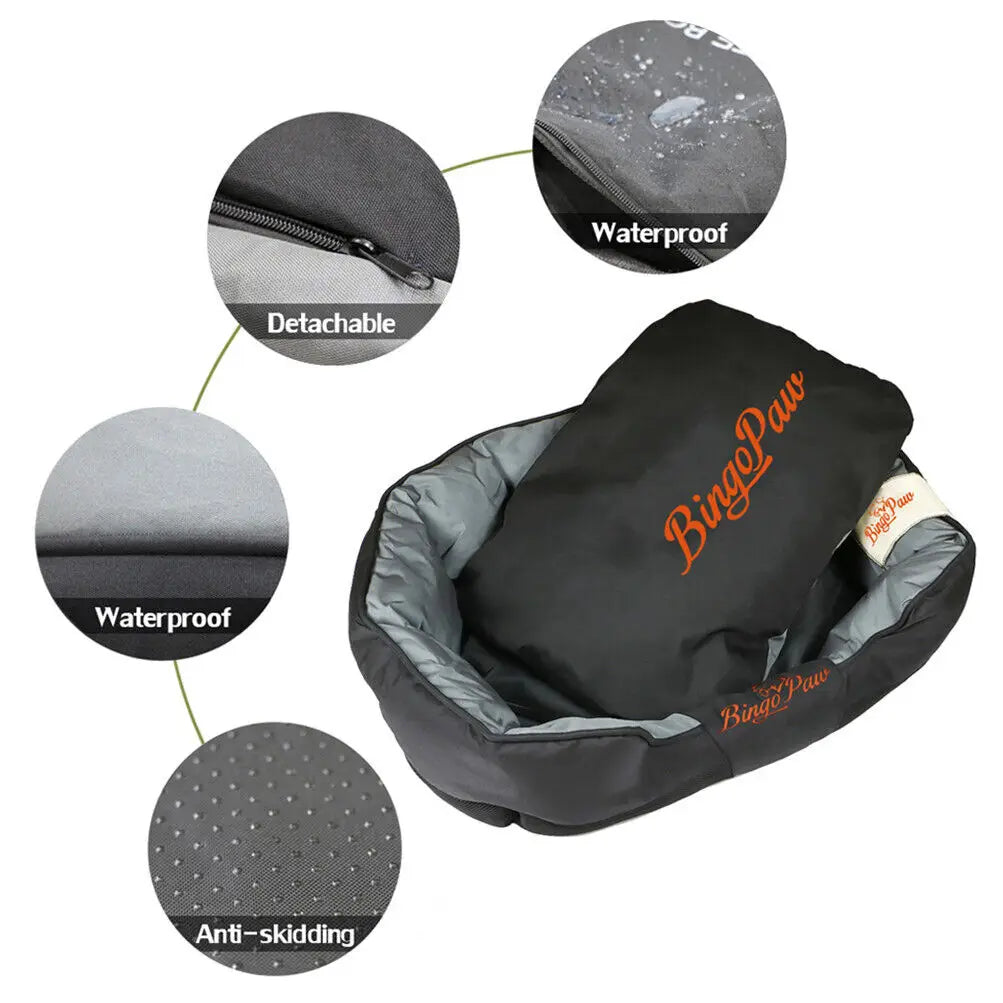 BINGOPAW Calming Oxford Dog Bed With Removable Washable Cover