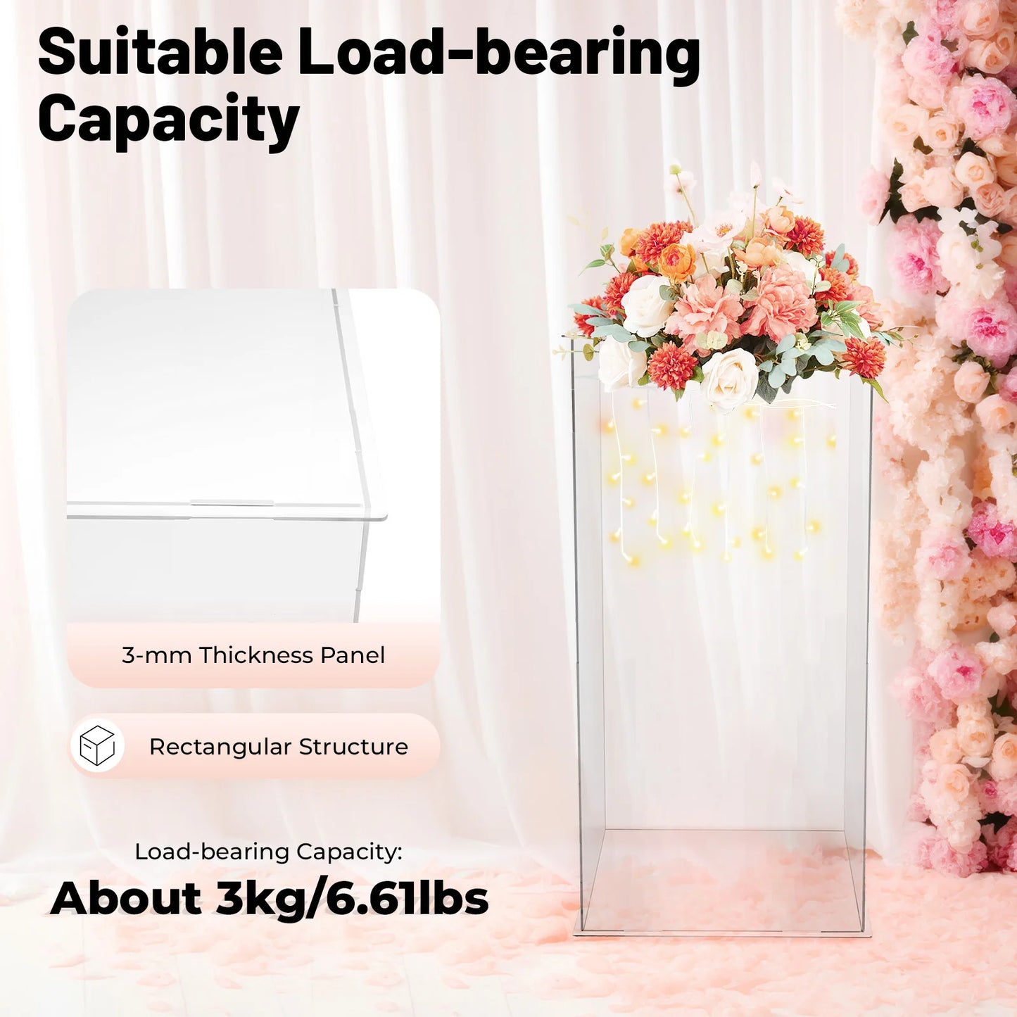 Acrylic Display Stand Freestanding Acrylic Display Case Acrylic Display Box For Action Figures Collectibles Flowers 30*30*60cm