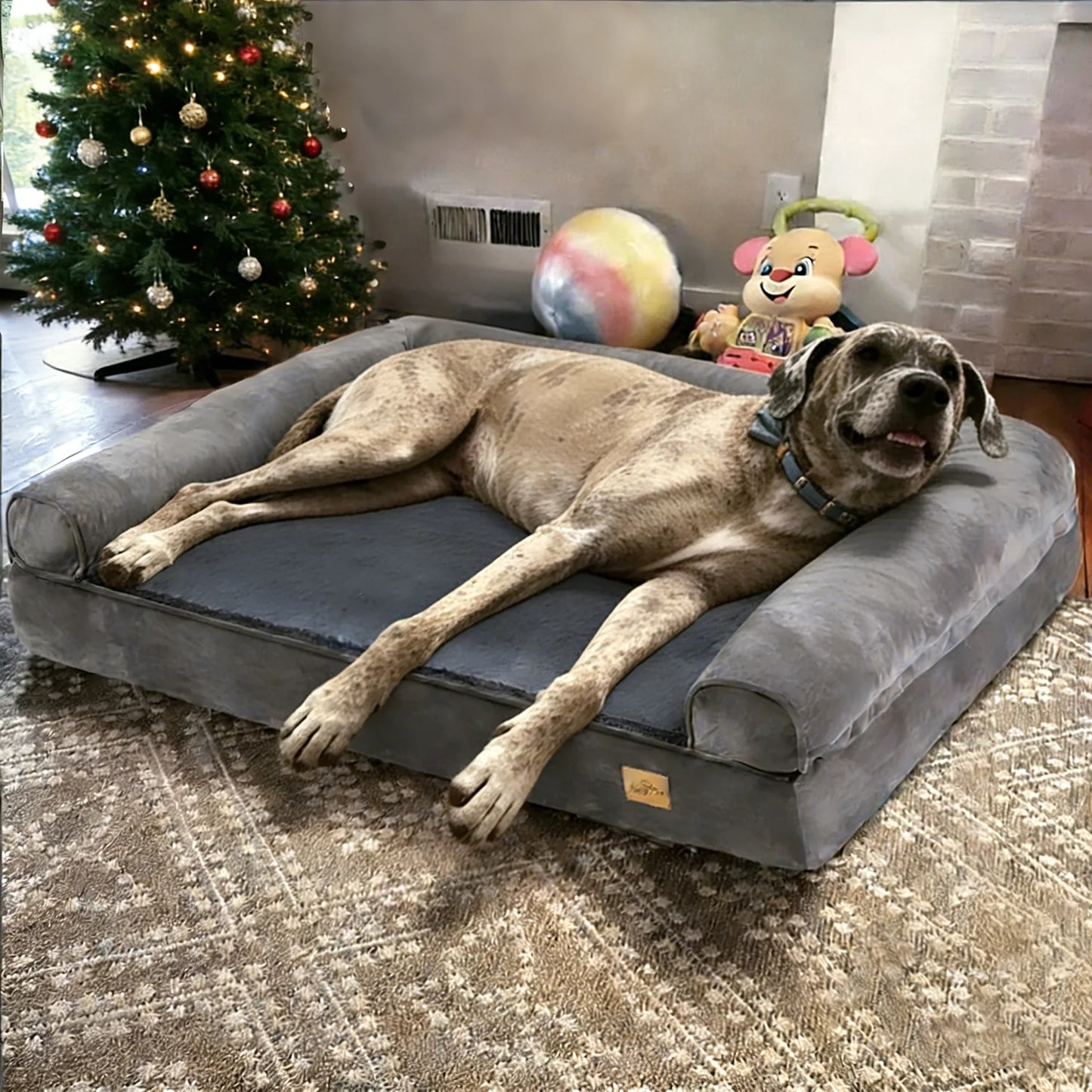 BORWART CN Calming Orthopedic Memory Foam Dog Bed Removable Waterproof Cover
