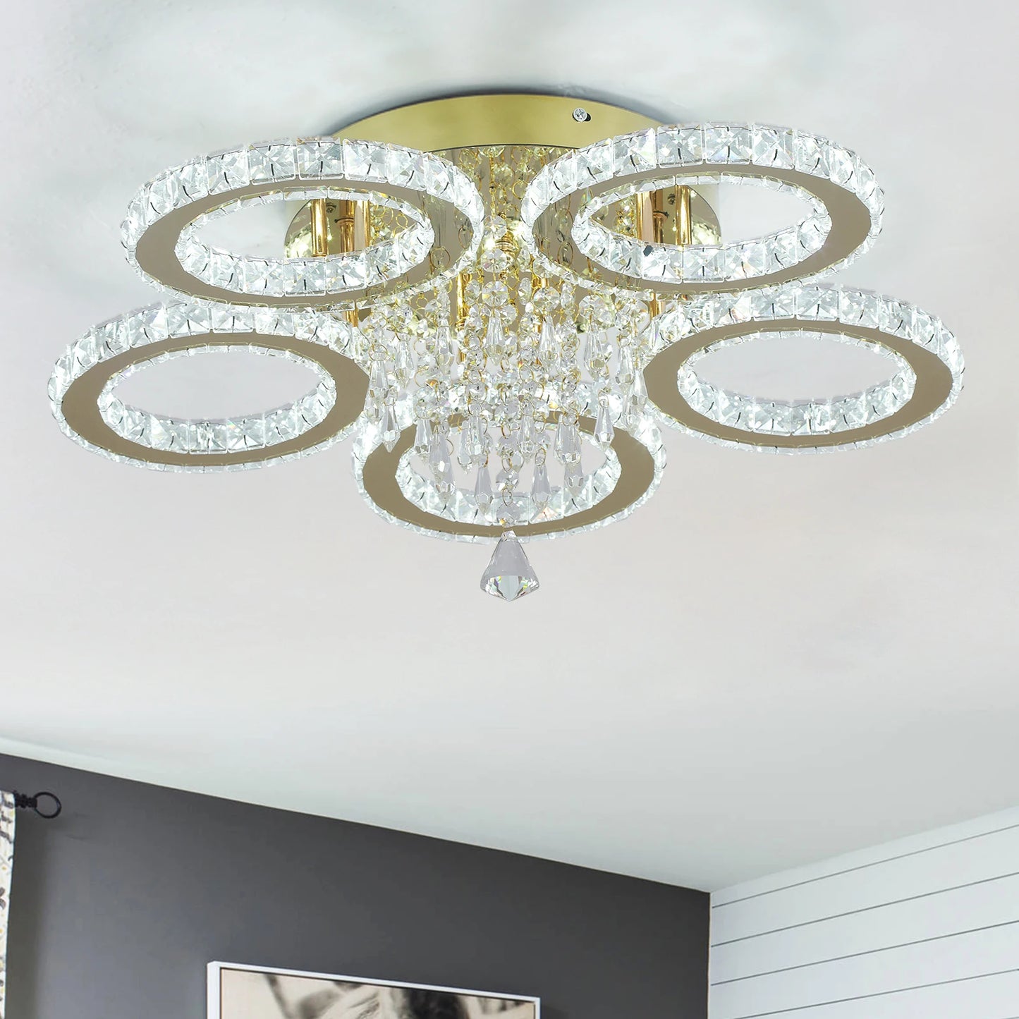 Vinilky Crystal Ceiling Chandelier For Living Room And Dining