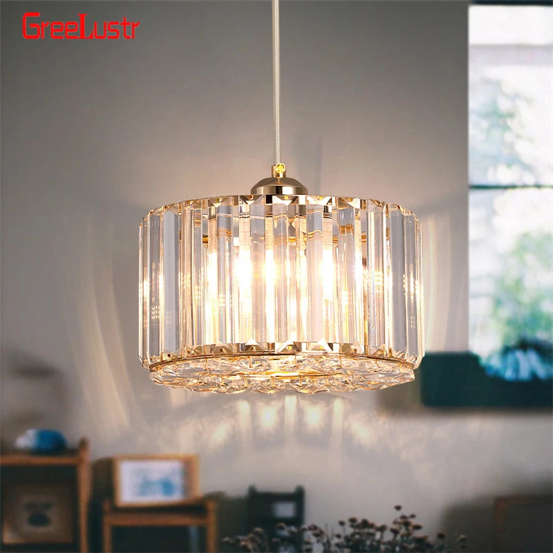 GreeLustr Modern Crystal Pendant Light Chandelier for Living Room