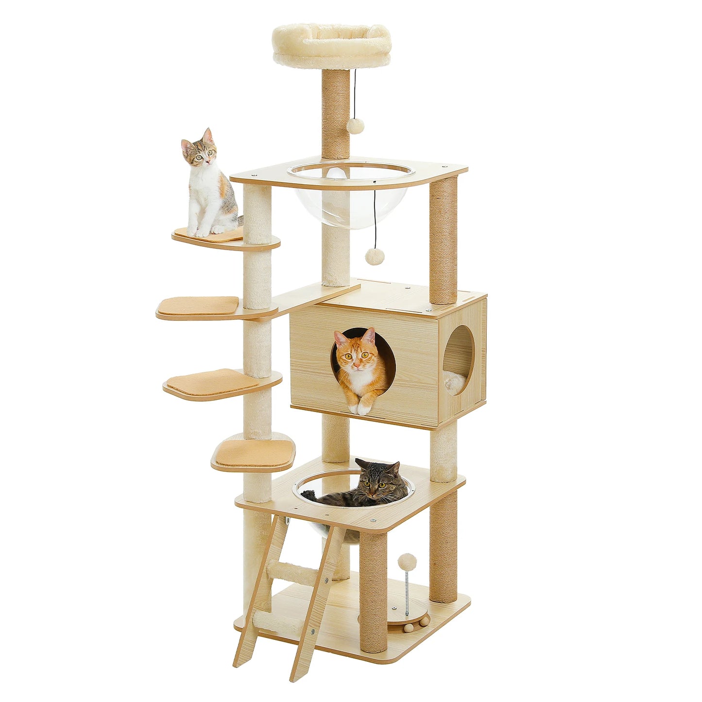PAWZ Ro Multi-Level Cat Tree Indoor Wood Tower Deluxe