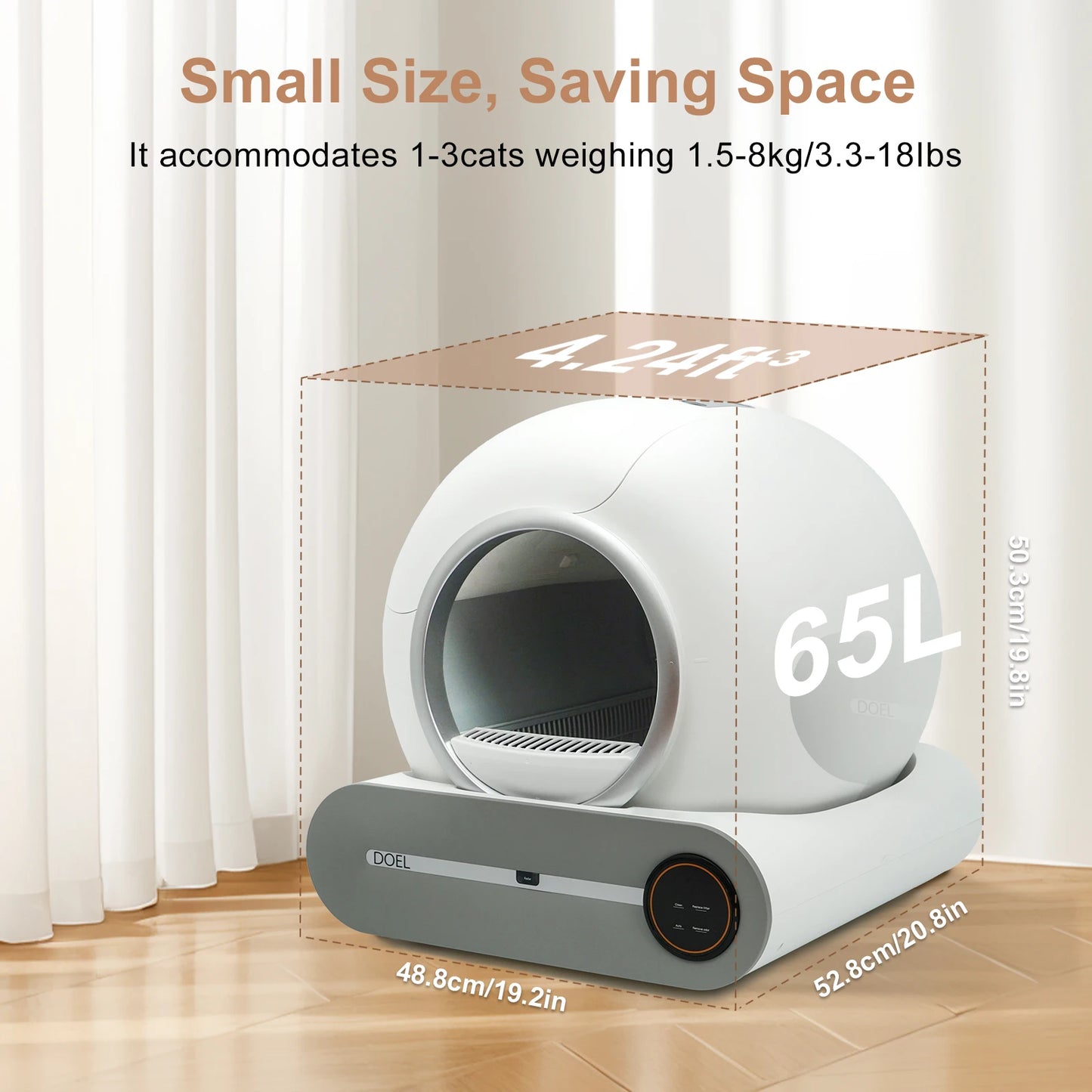 DOEL Smart Automatic Self-Cleaning Cat Litter Box WiFi App