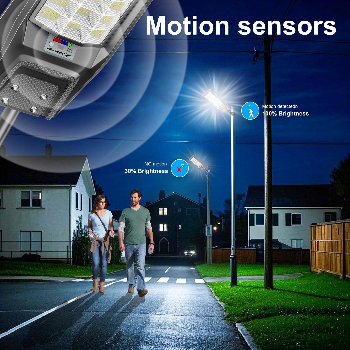 Outdoor Solar Motion Sensor Light Dusk To Dawn IP65