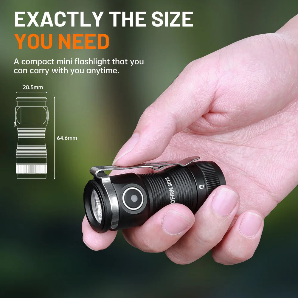 Sofirn Mini SC13 SST40 LED Flashlight 1300lm Keychain