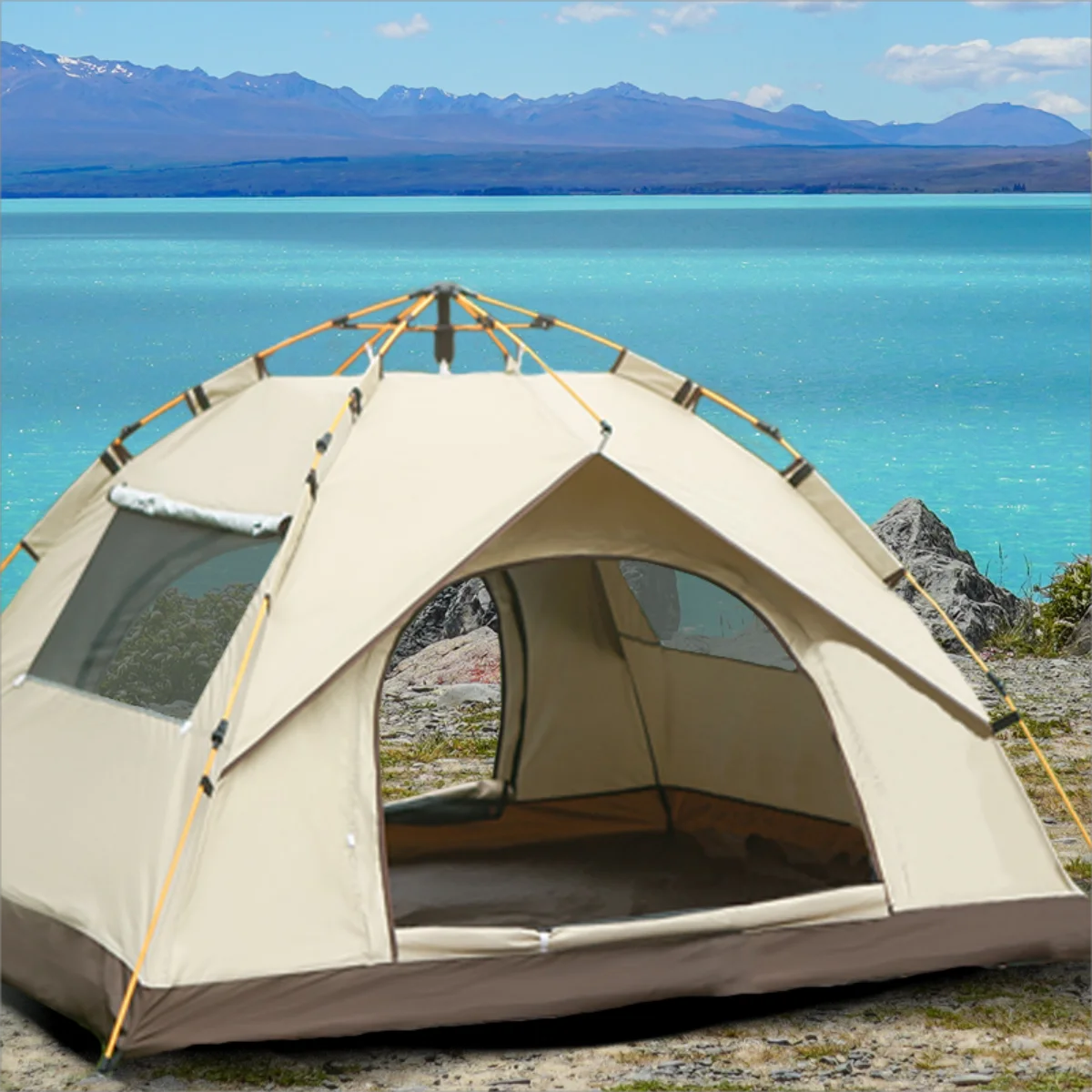 Pakicetus Outdoor Shelter Sunshade Camping Tent Two Doors Two Windows