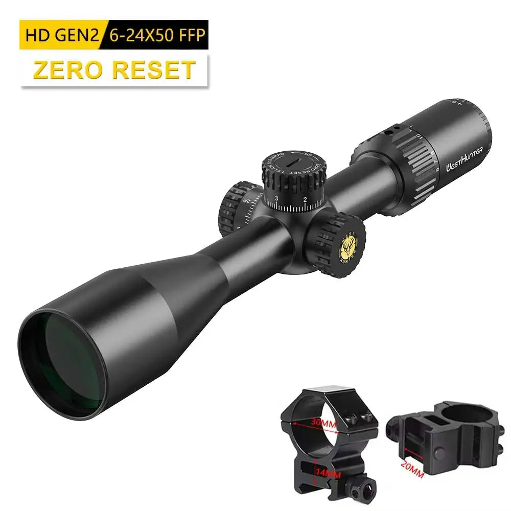 Westhunter First Focal Plane Etched Glass Riflescope Zero Stop