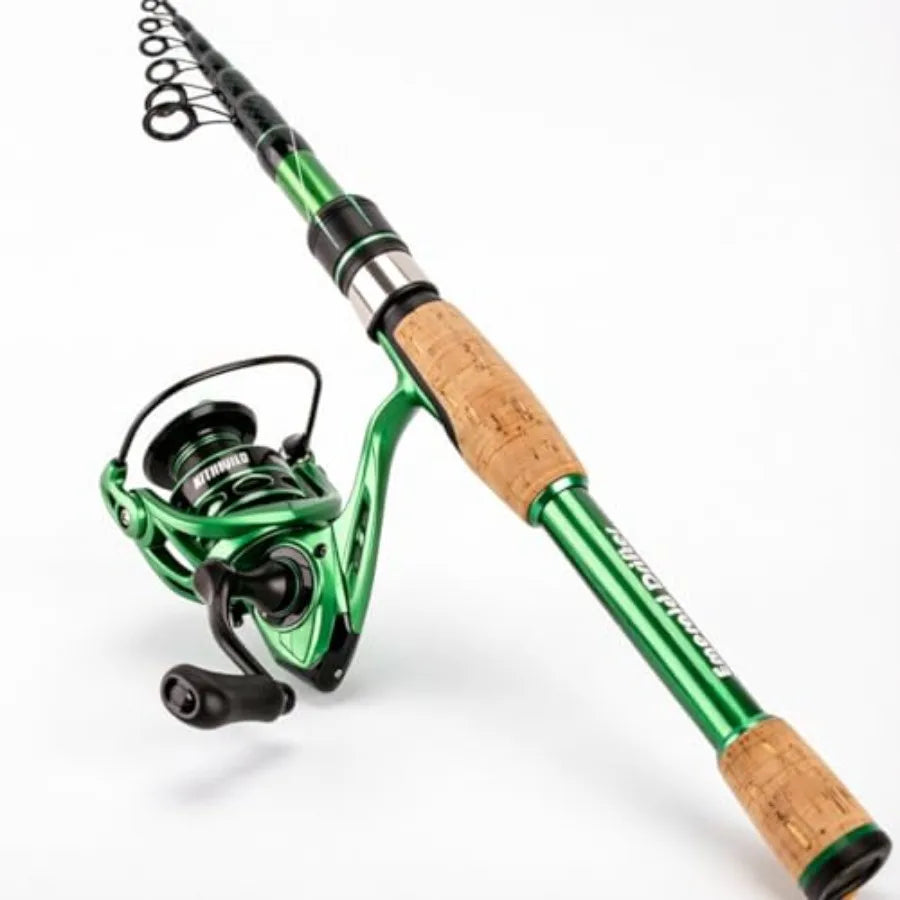 Telescopic Fishing Combo Carbon Fiber Rod 3000 Spinning Reel Kit