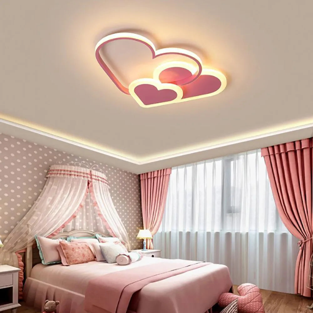 Heart-Shaped LED Ceiling Lamp With Remote Control 36W 3000-6000K