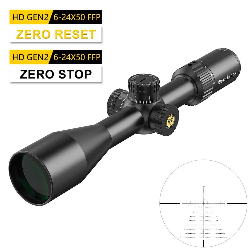 Westhunter First Focal Plane Etched Glass Riflescope Zero Stop