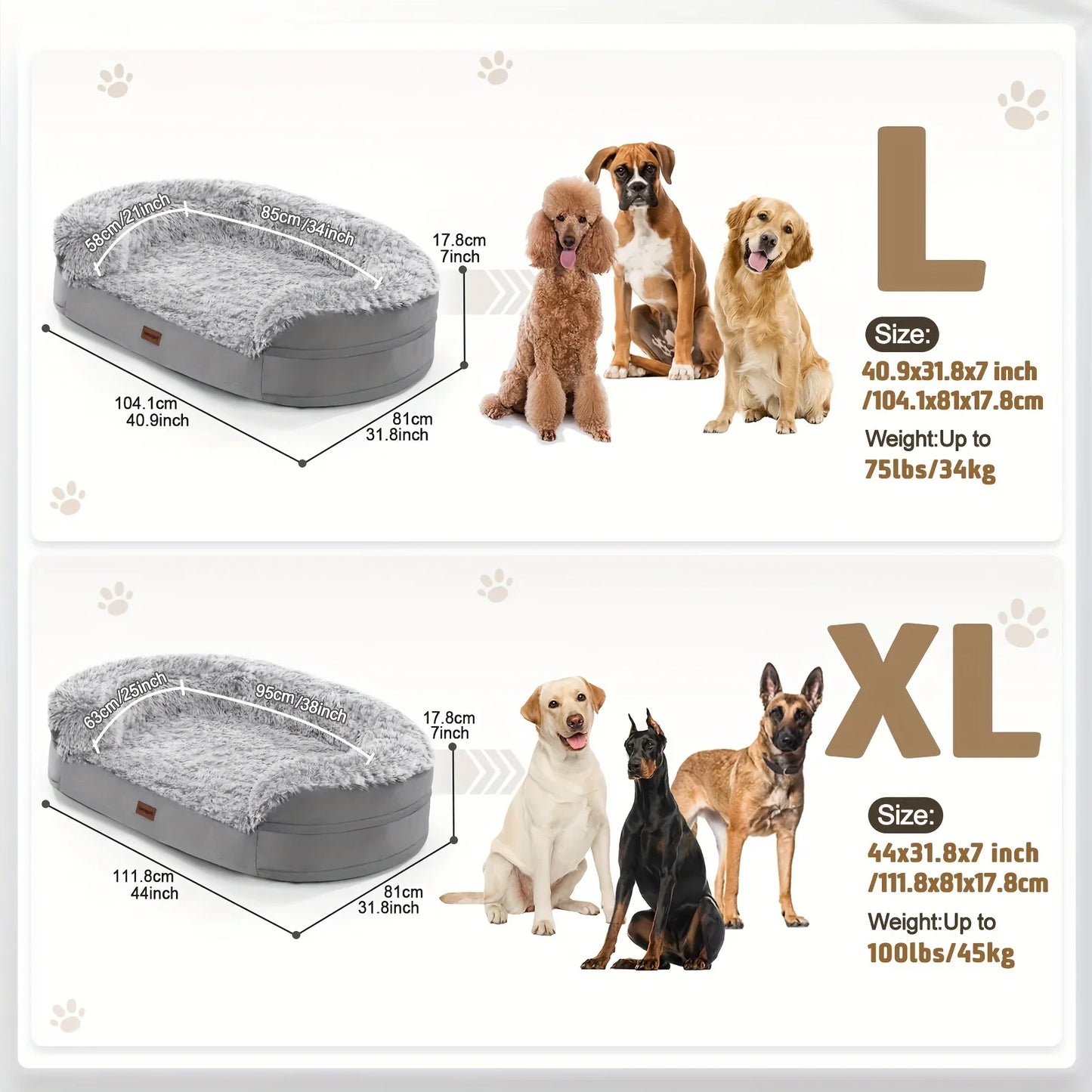 Gorsmoon Orthopedic Egg Foam Dog Bed With Removable Washable Cover