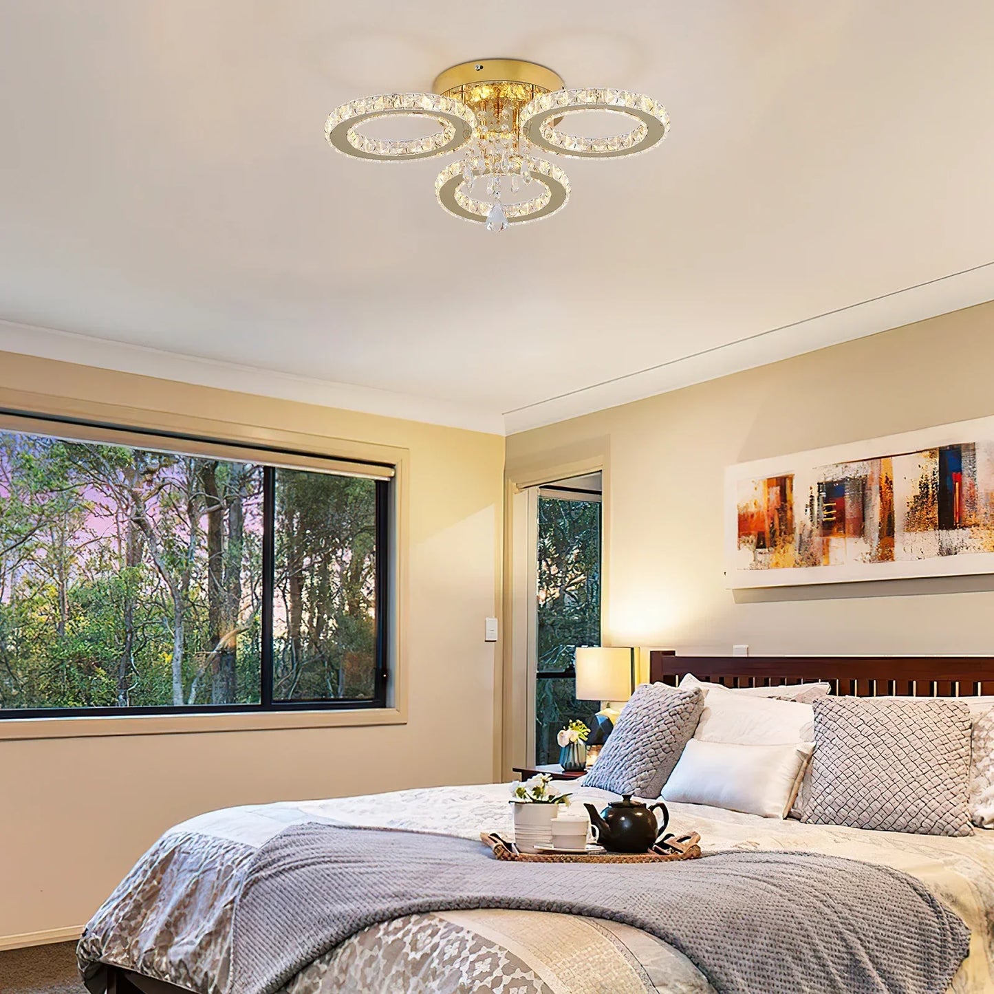 VETRULUS Crystal LED Ceiling Chandelier For Living Room And Dining