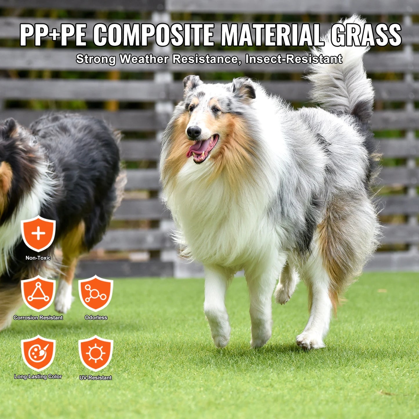 SucceBuy Artifical Grass Rug Green Turf 1.38/1.57" Fake Door Mat Outdoor Patio Lawn Decoration Easy to Clean with Drainage Holes