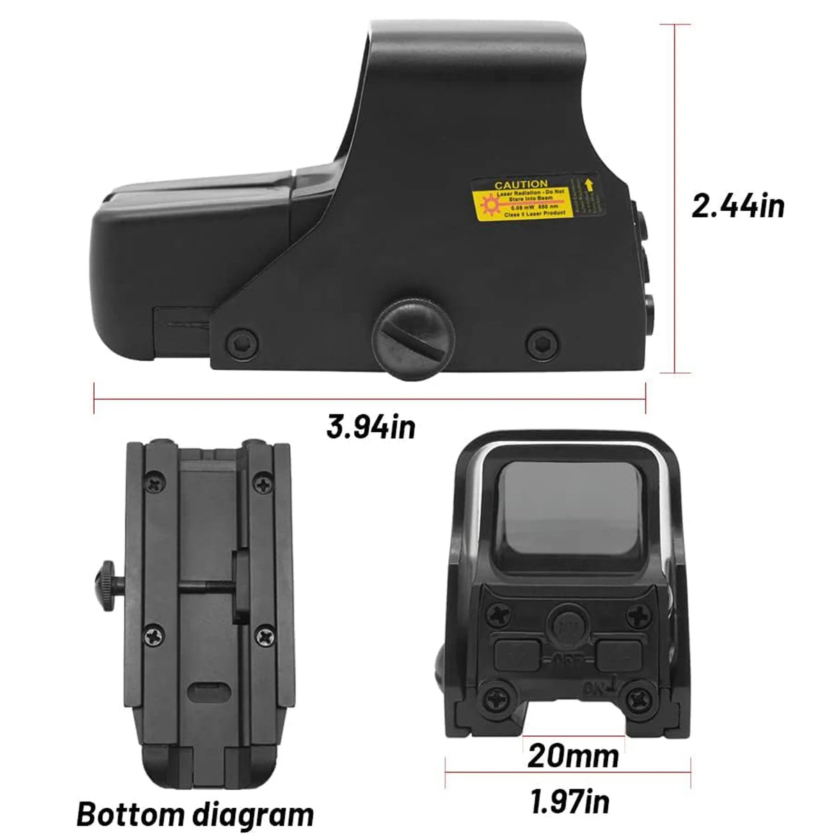 Nabila Red Dot Holographic Sight Scope For Rifle Rails