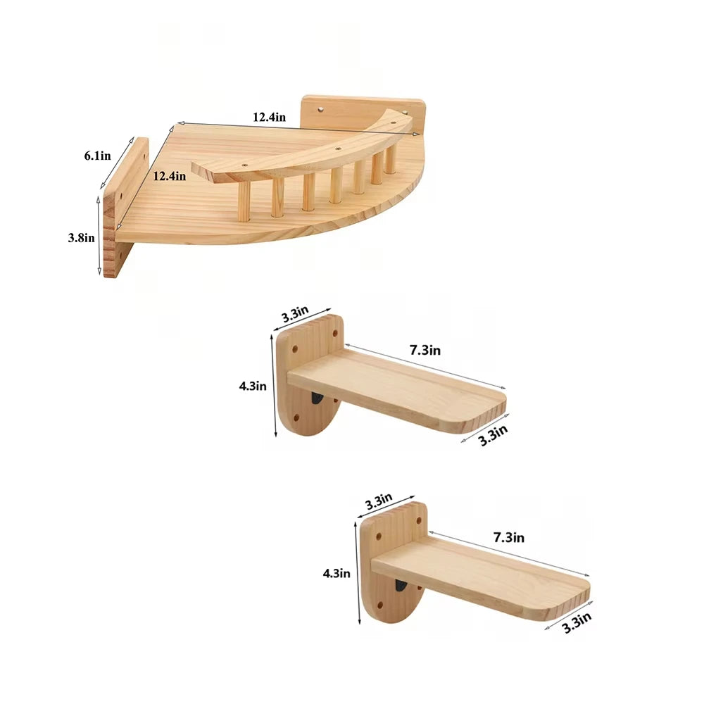 CWV Corner Hammock Cat Tree With Steps Wall Mount Furniture