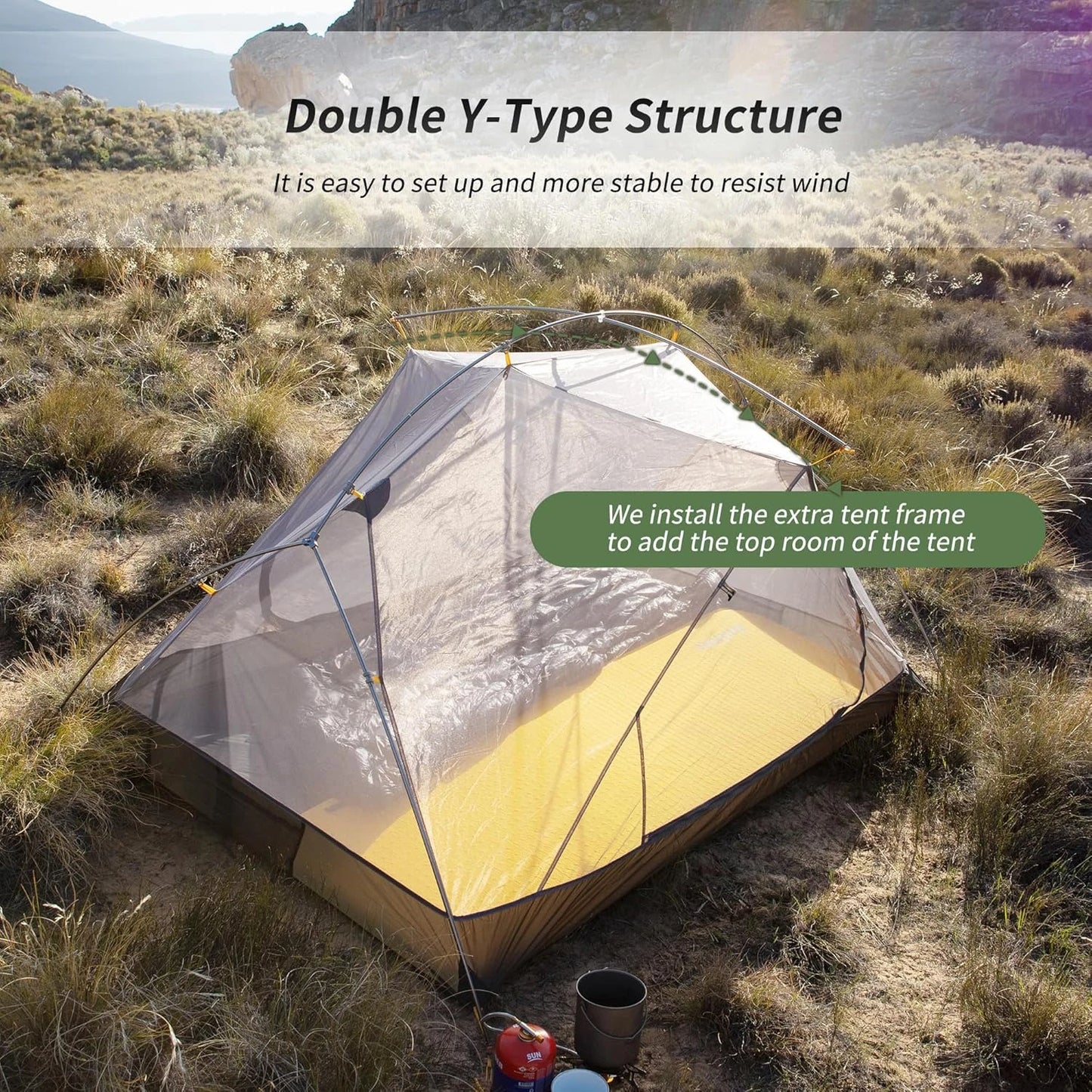 Naturehike Mongar 2 Person Backpacking Tent 210T Ultralight Travel Tent Waterproof Hiking Survival Outdoor Camping Tent