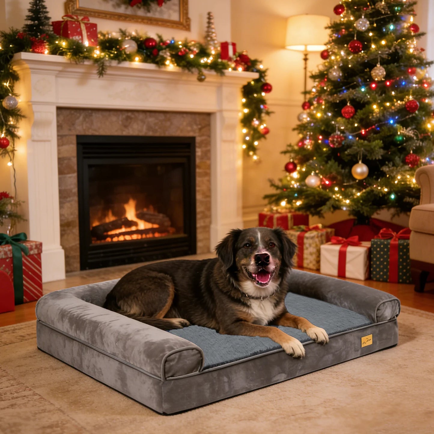 BORWART CN Calming Orthopedic Memory Foam Dog Bed Removable Waterproof Cover