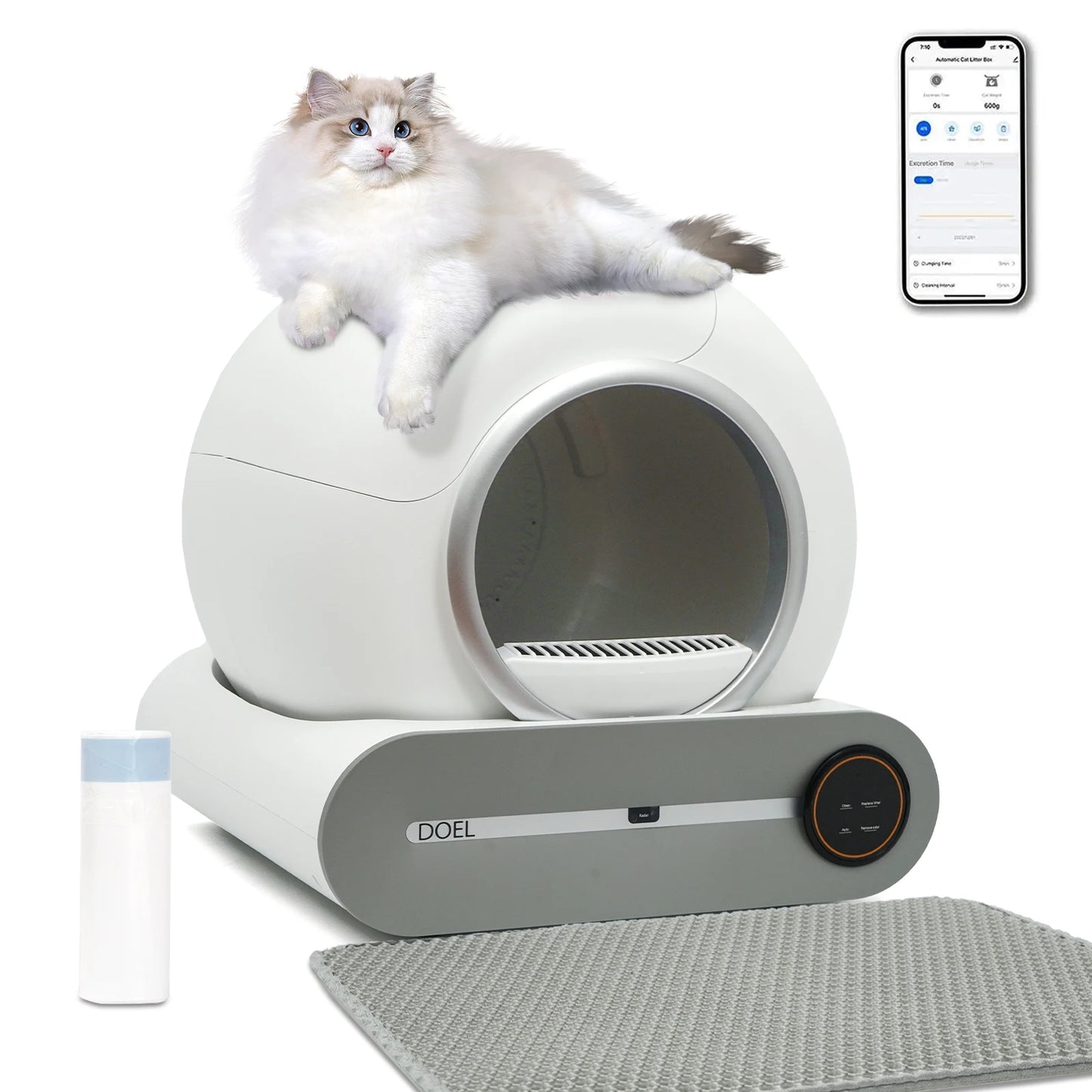 DOEL Smart Automatic Self-Cleaning Cat Litter Box WiFi App