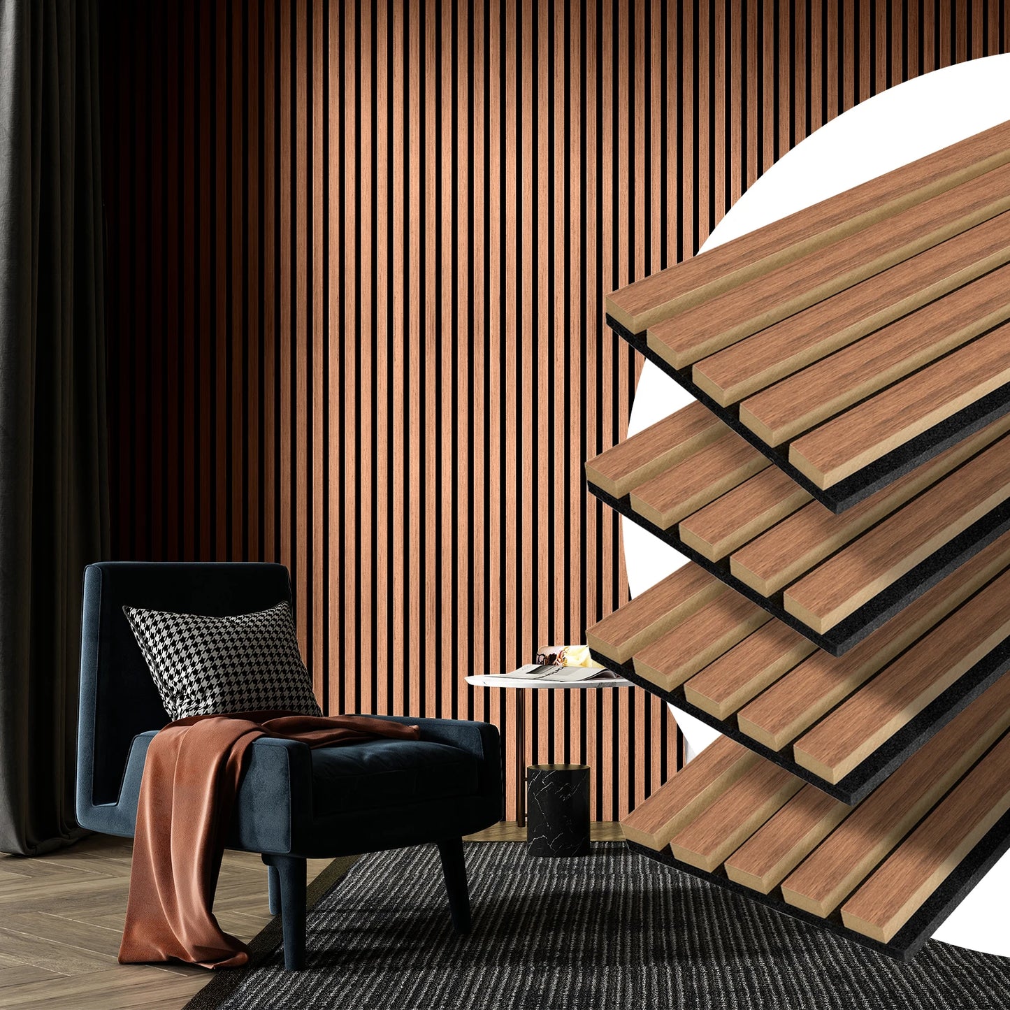 Art3d Wood Slat 3D Textured Acoustic Panels for Noise Reduction