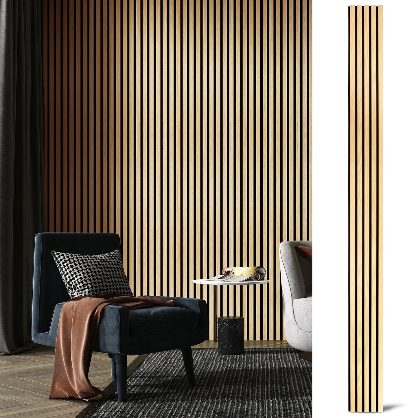 Art3d Wood Slat 3D Textured Acoustic Panels for Noise Reduction
