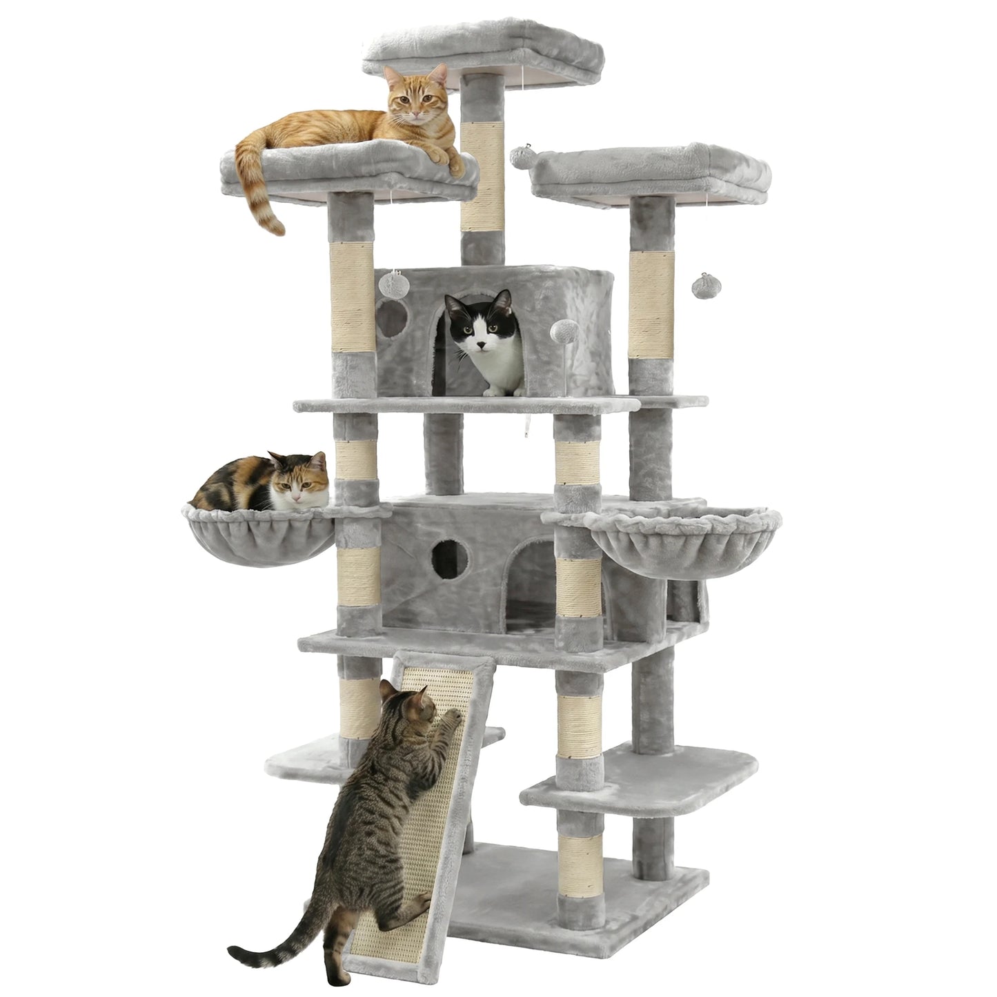 FOOWIN Large Multi Level Cat Tree With Condos And Perches