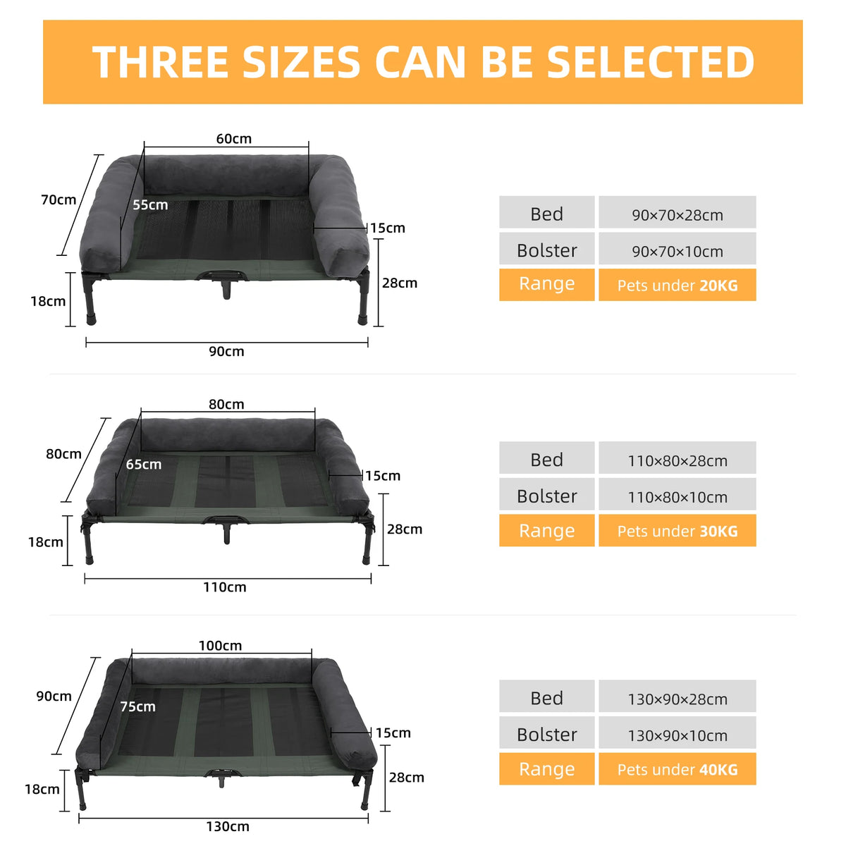 Bingopaw Elevated Pet Lounger Bed With Detachable Bolster
