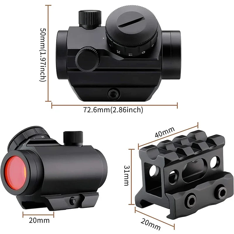 Bestsight Red Dot Sight With Riser Mount For Hunting