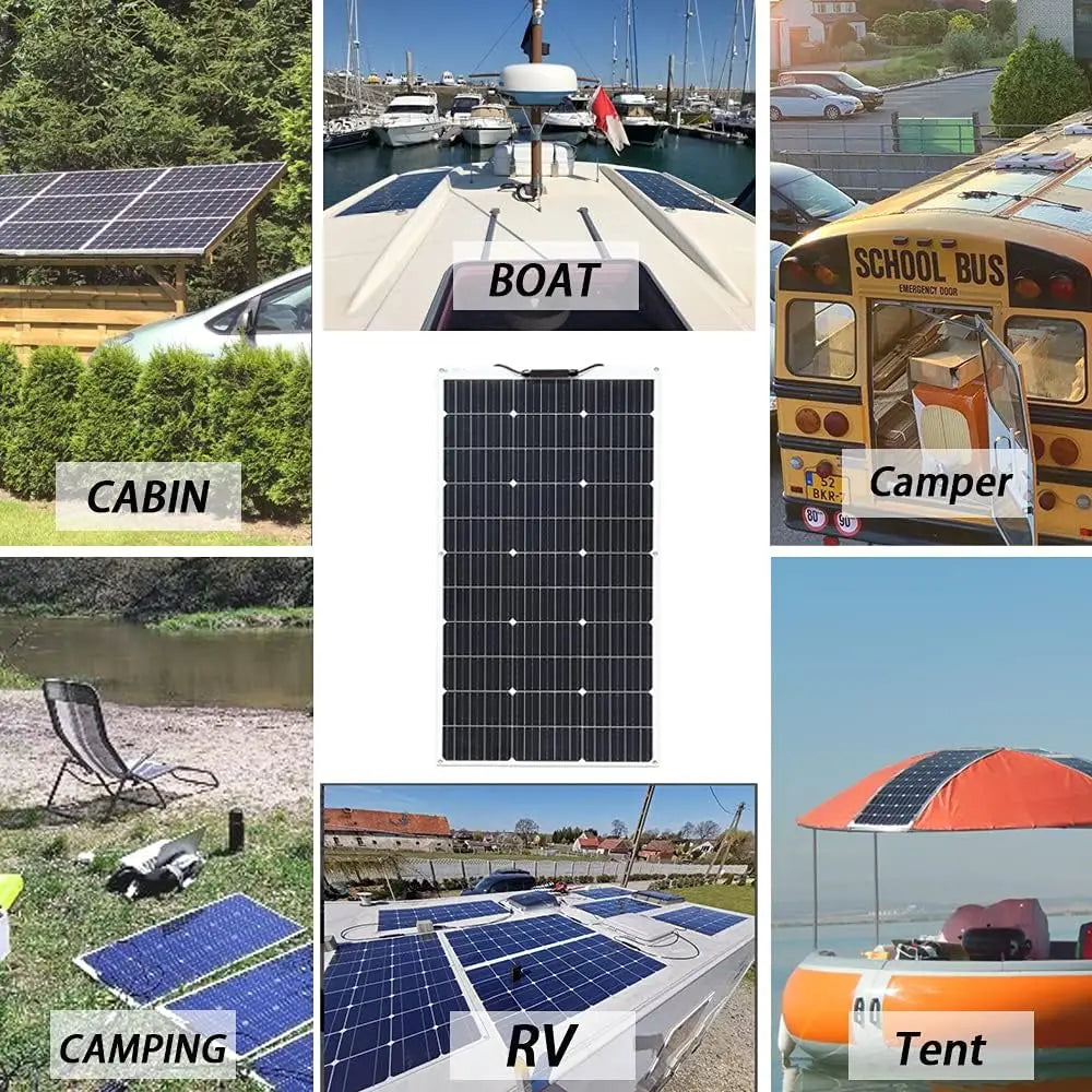 BOGUANG Flexible 100W Monocrystalline Solar Panel 12V 24V Battery