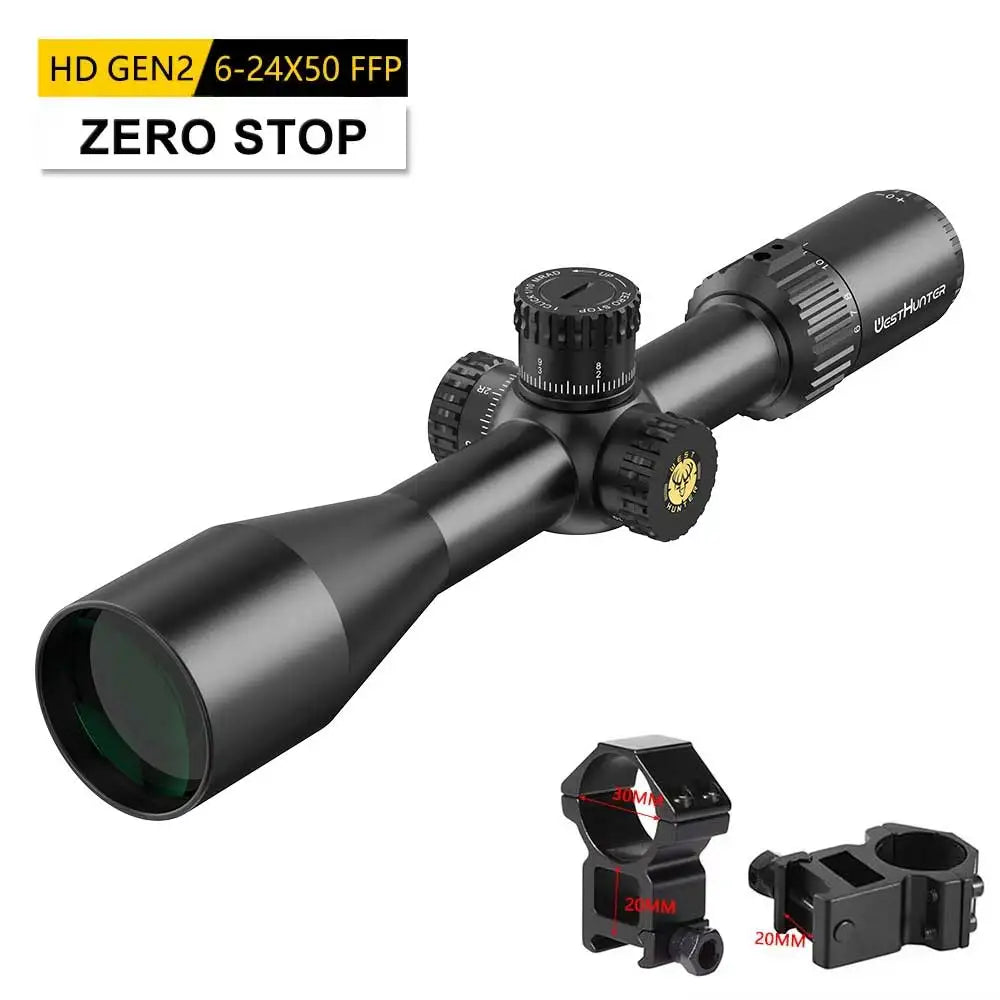 Westhunter First Focal Plane Etched Glass Riflescope Zero Stop