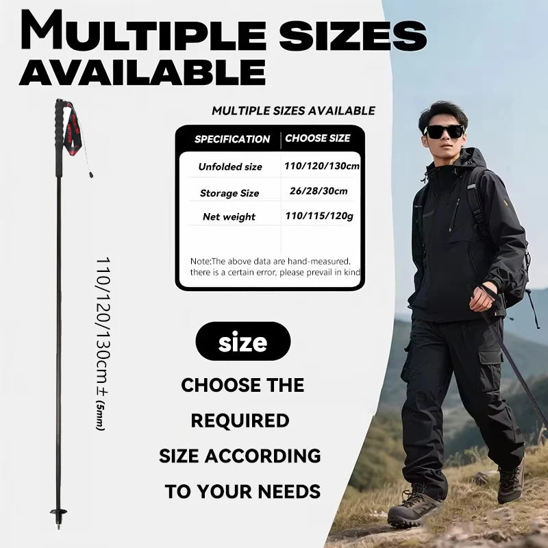 Local+ 2PCs Trekking Poles Carbon Fiber 115g Ultra-Light Hiking Poles Camping Stick Foldable Walking Cane Travel Outdoor Gear