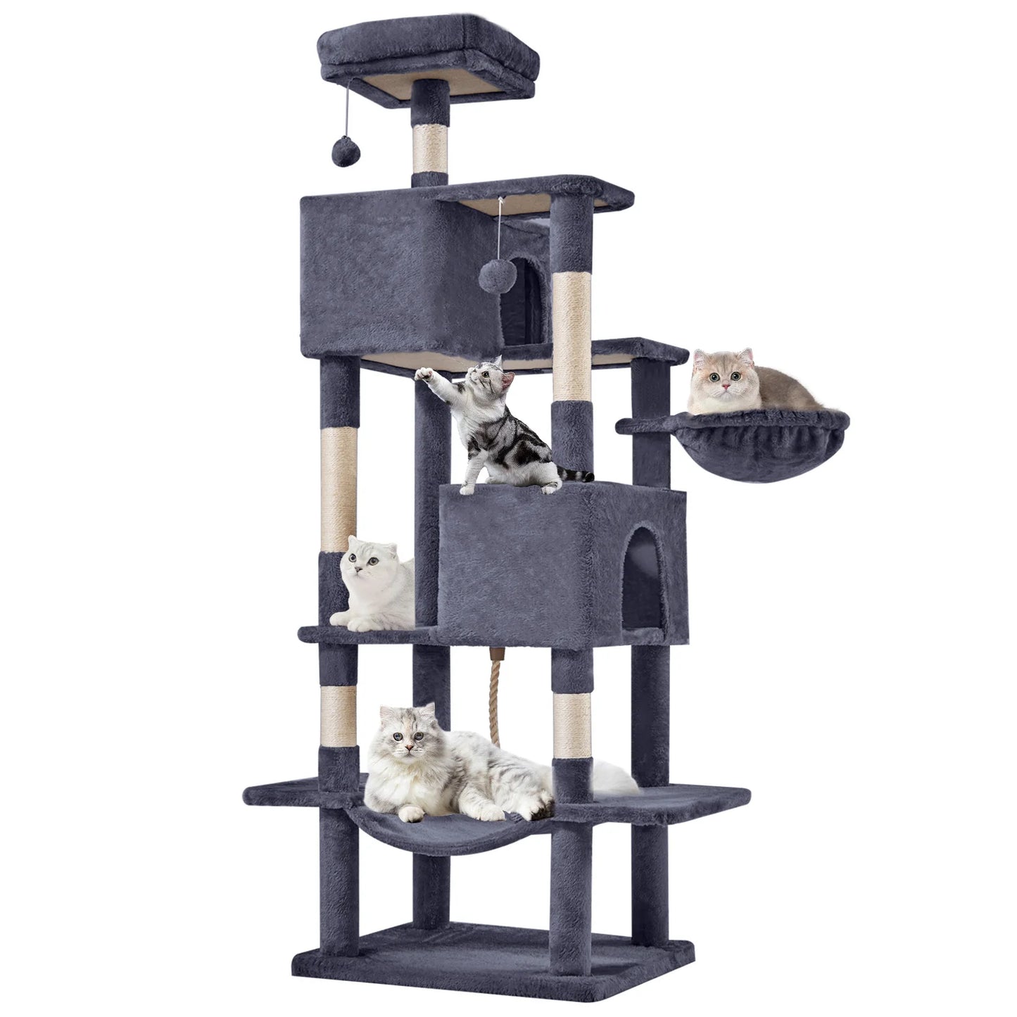 MCQ Cat Tree Tower With Natural Sisal Scratching Posts For Indoor Cats