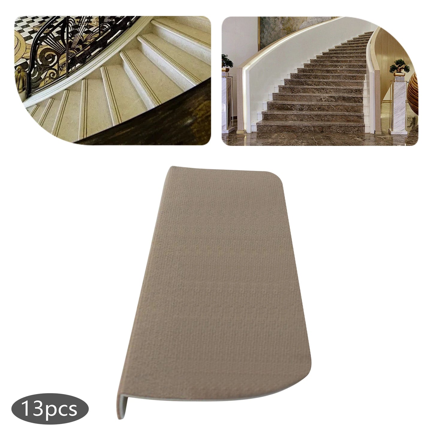 Bymaocar 13 Piece Carpet Stair Treads Non Slip Mat Set