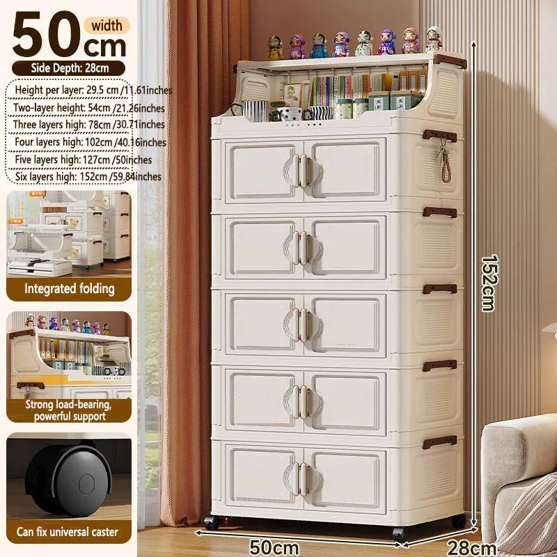 Multi Layer Foldable Plastic Snack And Toy Storage Rack
