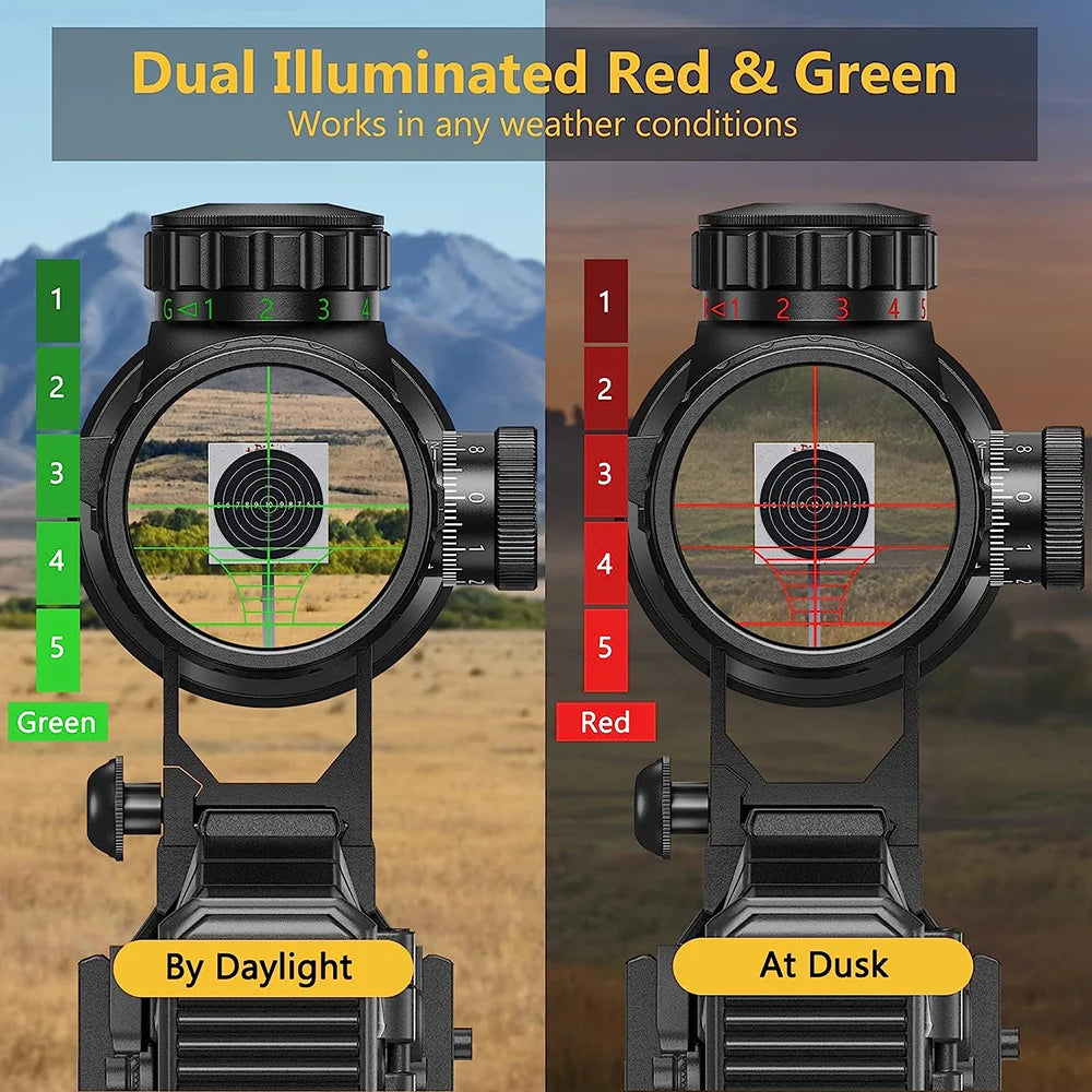 Bestsight Illuminated Tactical Rifle Scope With Hunting Reticle