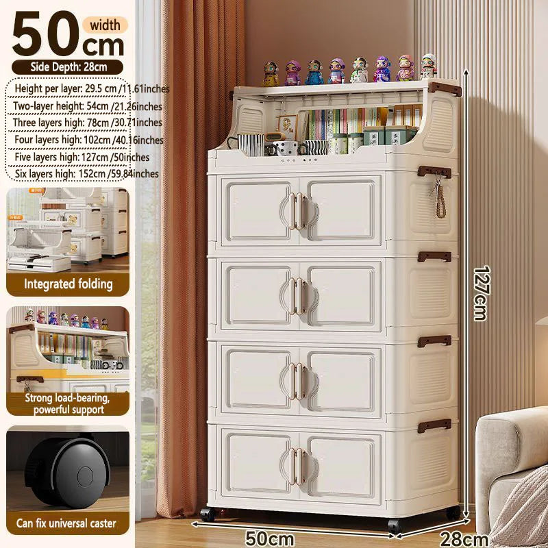 Multi Layer Foldable Plastic Snack And Toy Storage Rack