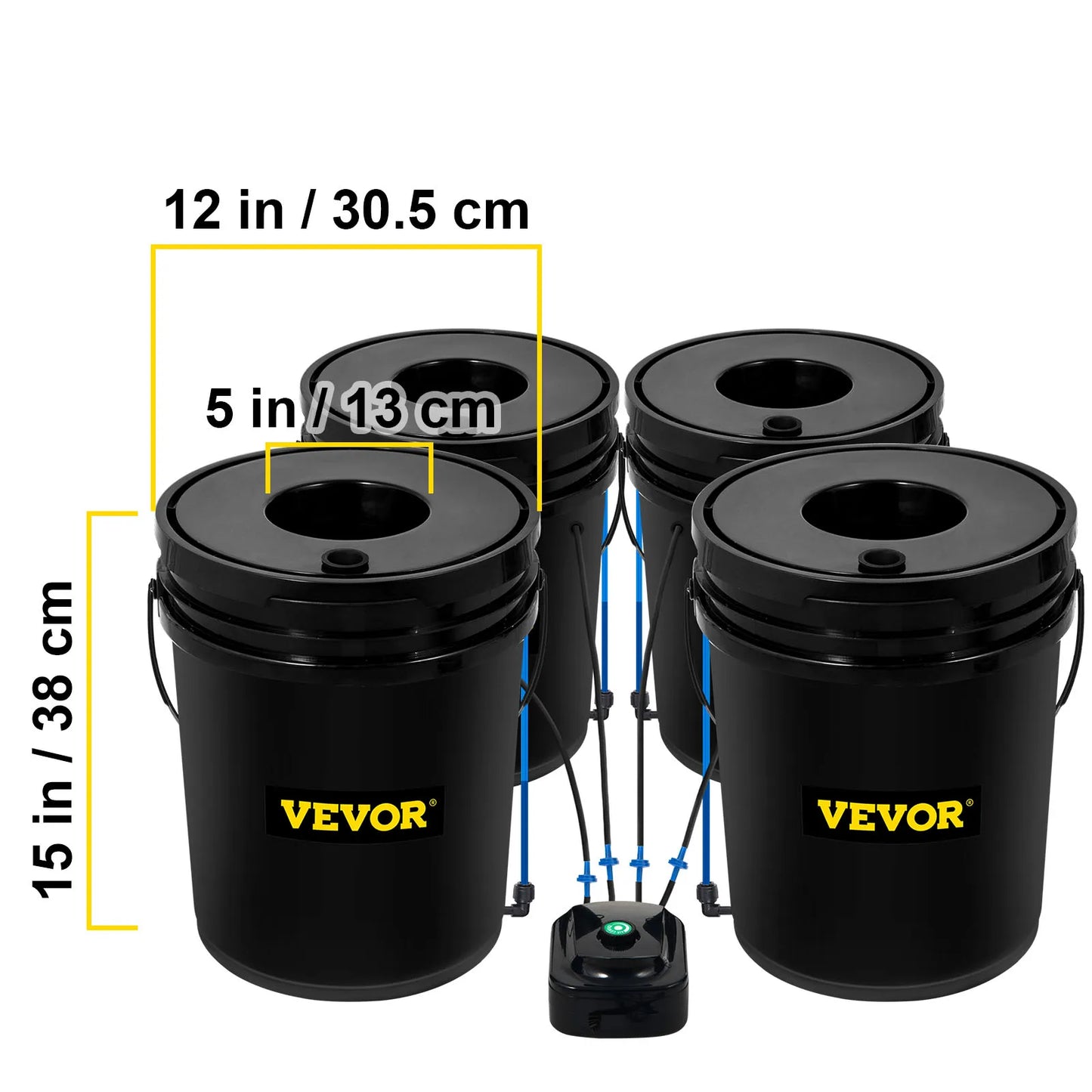 SucceBuy Hydroponics Deep Water Culture DWC Hydroponic System 5 Gallon 4 / 5 / 8 Buckets Hydroponic Systems, Parts & Accessories
