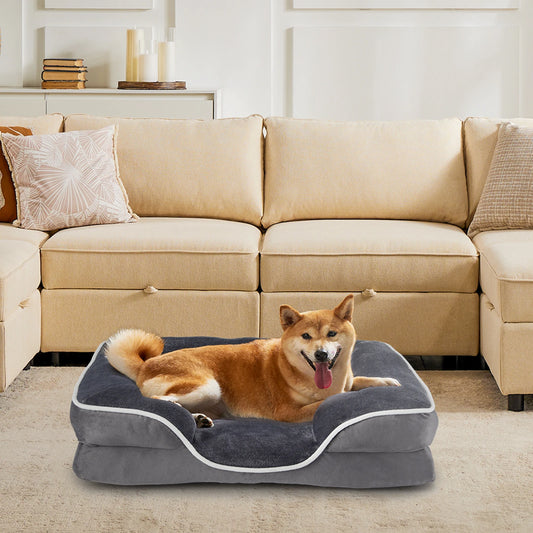 JHK Orthopedic Memory Foam Dog Cat Bed With Removable Cover