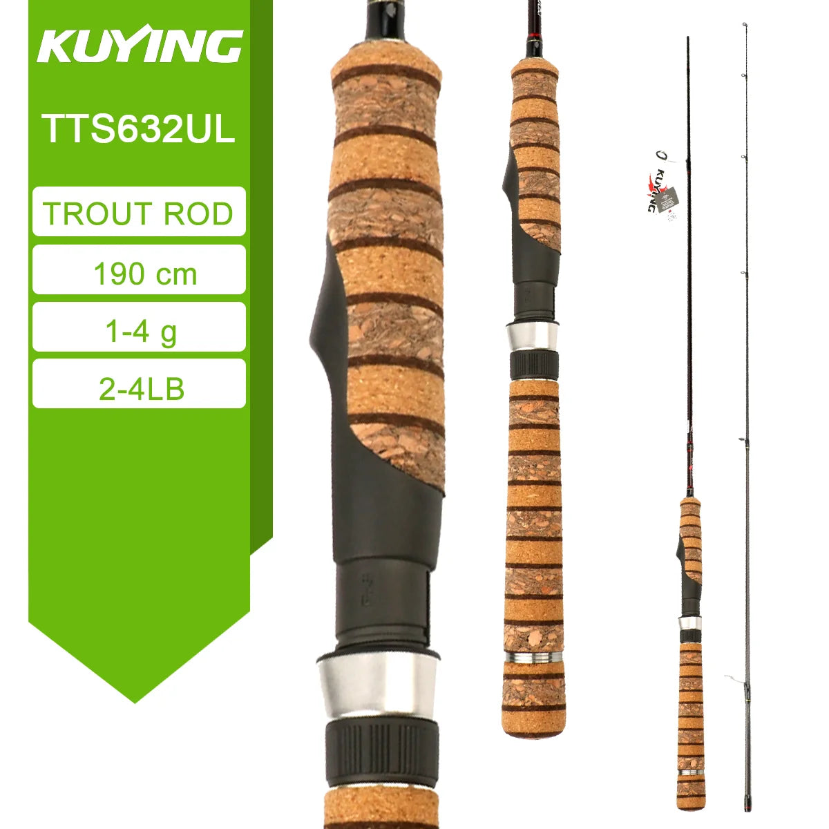 Kuying Teton Spinning Casting Rod BFS Pole Carbon 0.8-8g 1-8lb