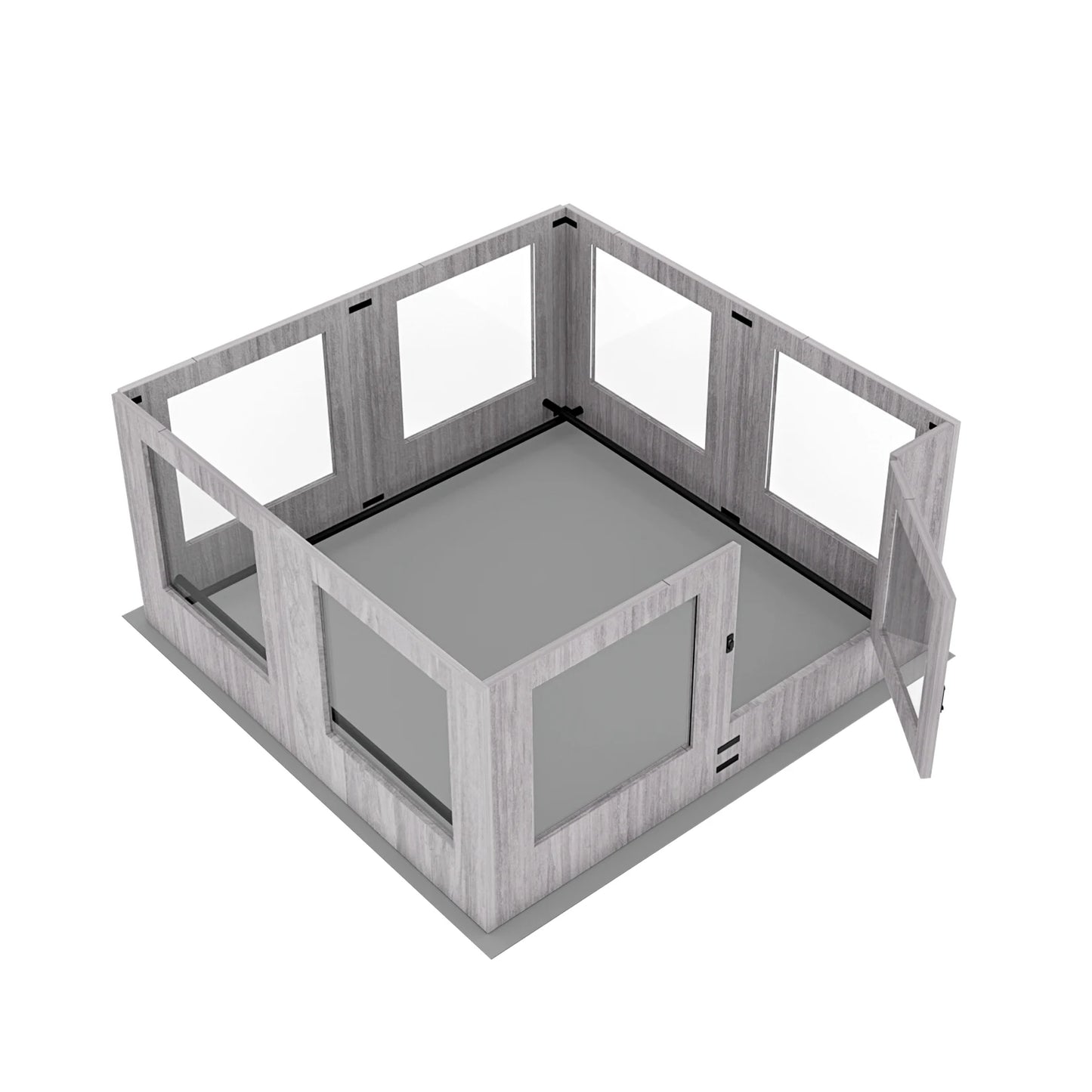 BINGOPAW Tempered Glass Dog Playpen With Waterproof Pad