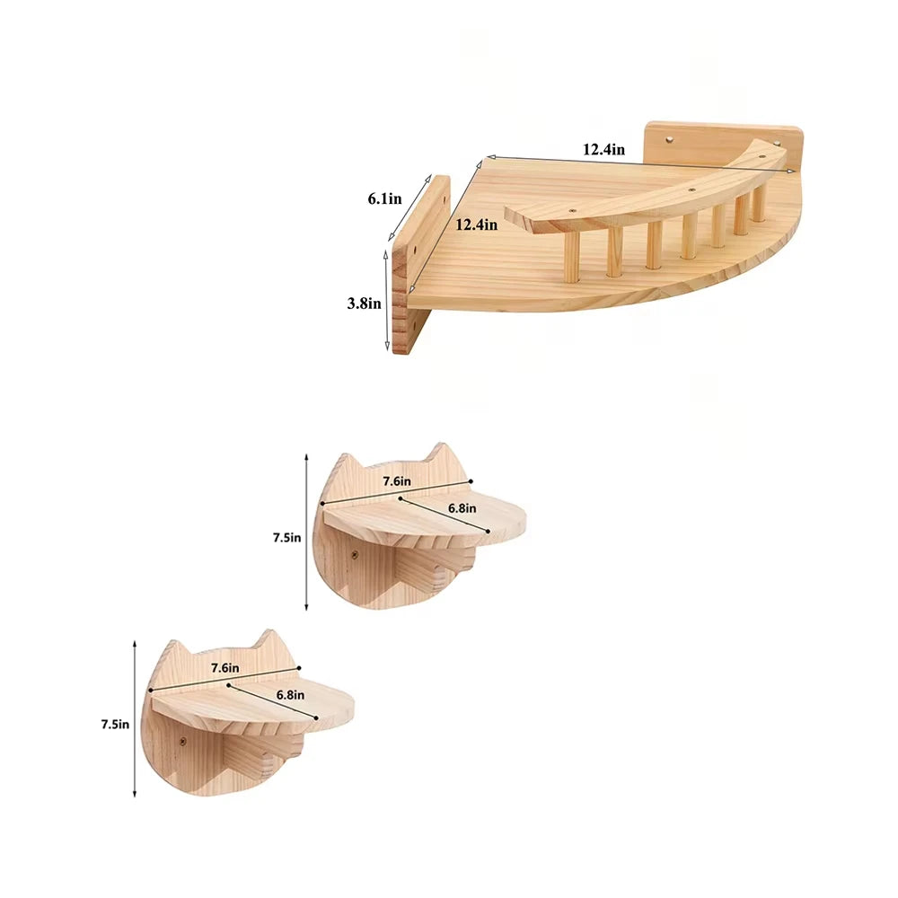 CWV Corner Hammock Cat Tree With Steps Wall Mount Furniture