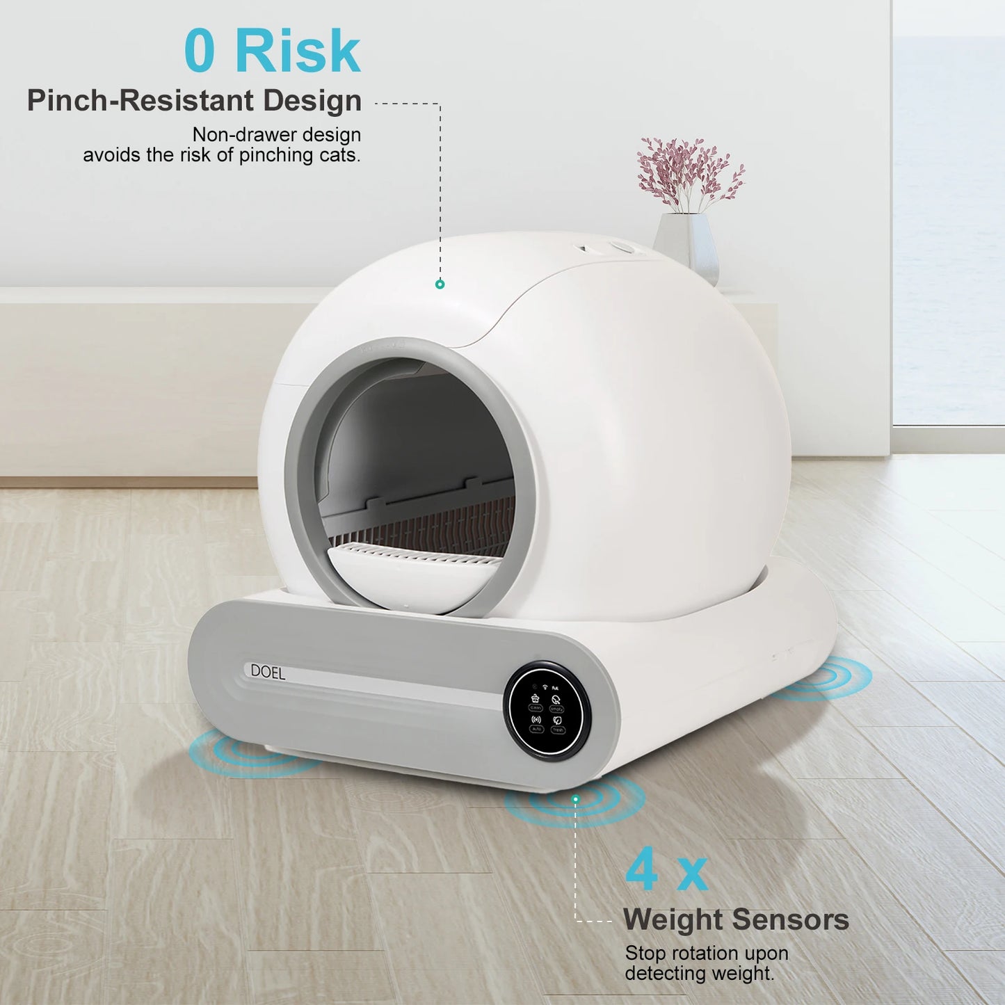 DOEL Smart Automatic Self-Cleaning Cat Litter Box WiFi App