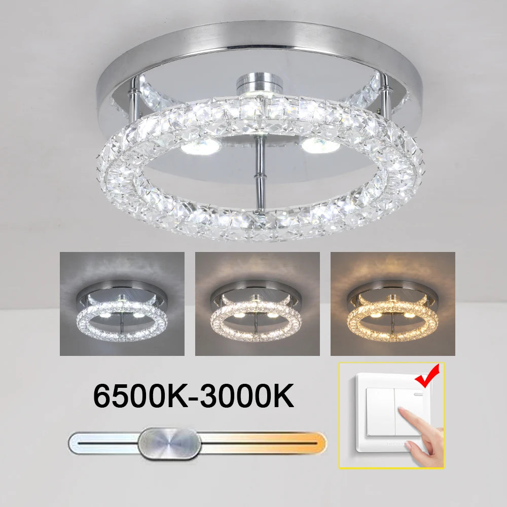 VETRULUS Modern Crystal LED Chandelier Ceiling Light For Living Room