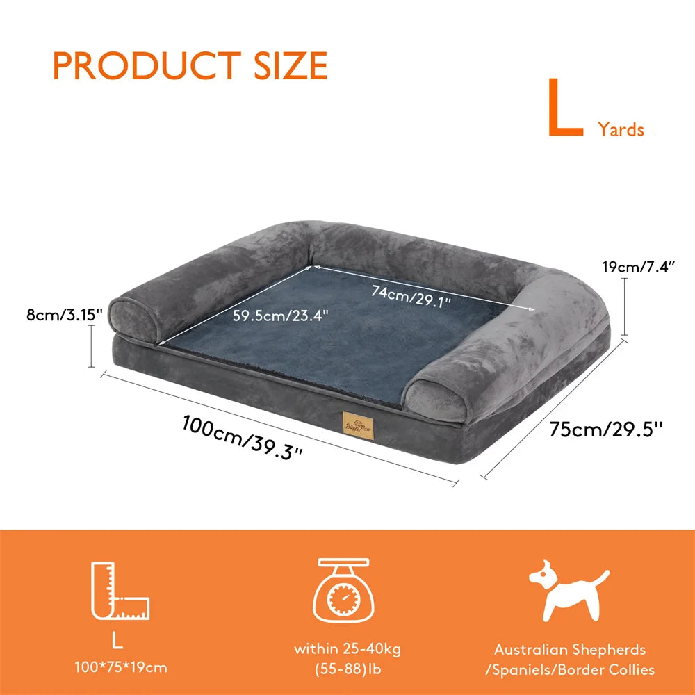 BORWART CN Calming Orthopedic Memory Foam Dog Bed Removable Waterproof Cover