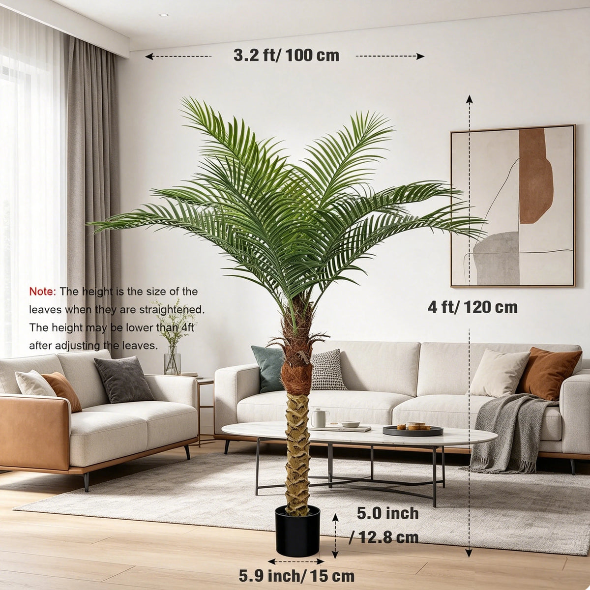 Olitree Artificial Golden Cane Palm Tree For Indoor Decor