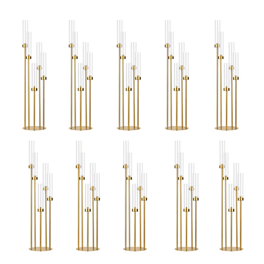 VINCIGANT Five Arm Floor Candelabra With Acrylic Lampshade For Weddings