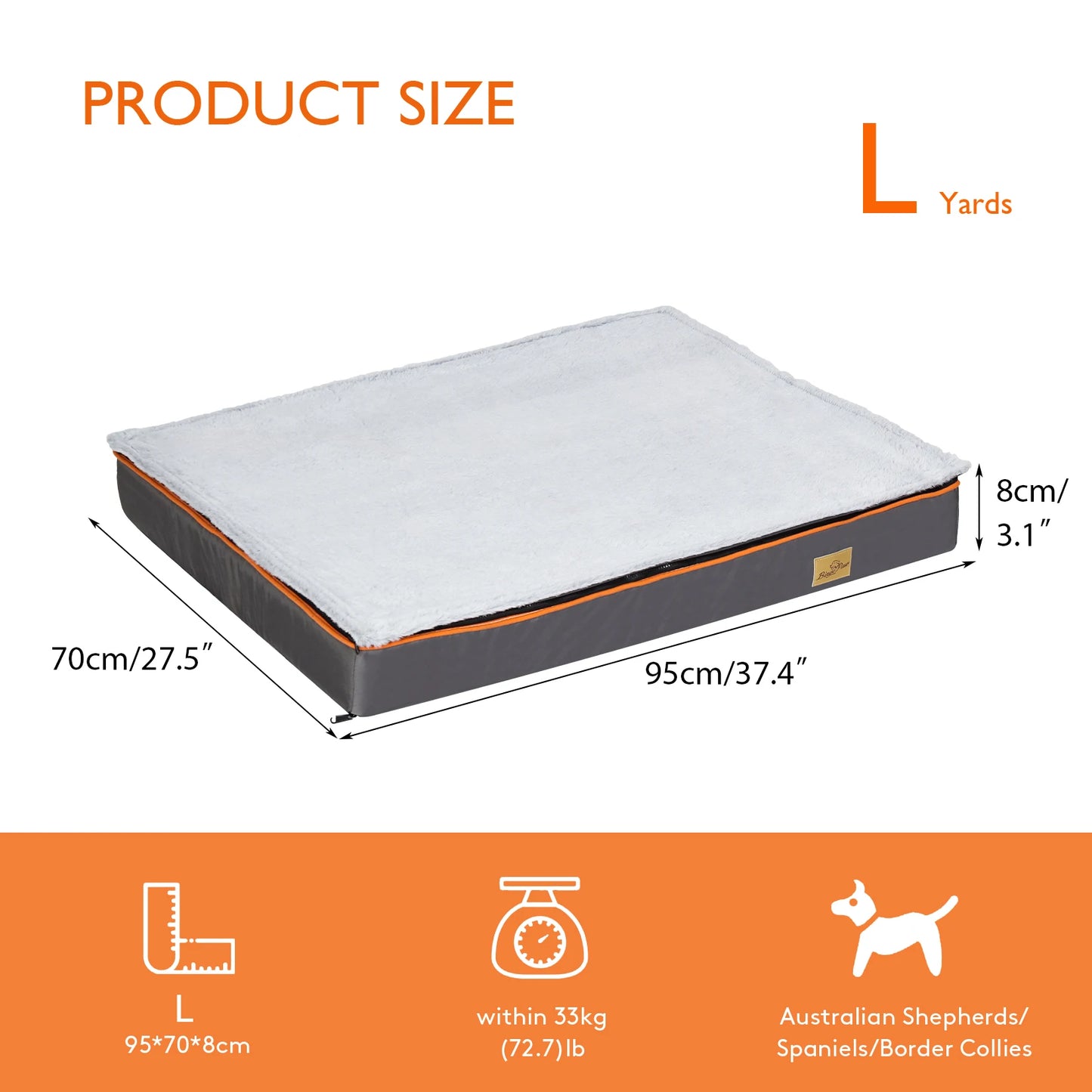 BINGOPAW Orthopedic Memory Foam Dog Bed With Washable Cover