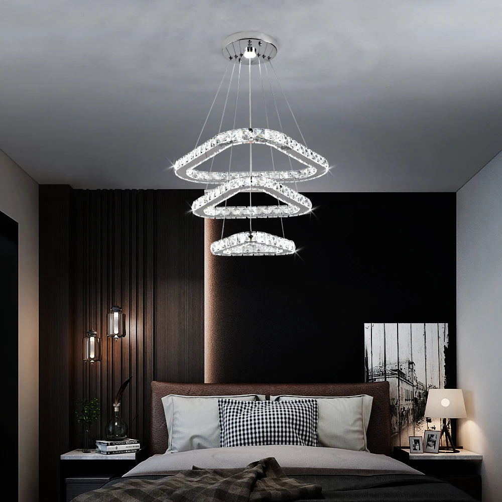 VETRULUS Crystal LED Modern Pendant Light Chandelier