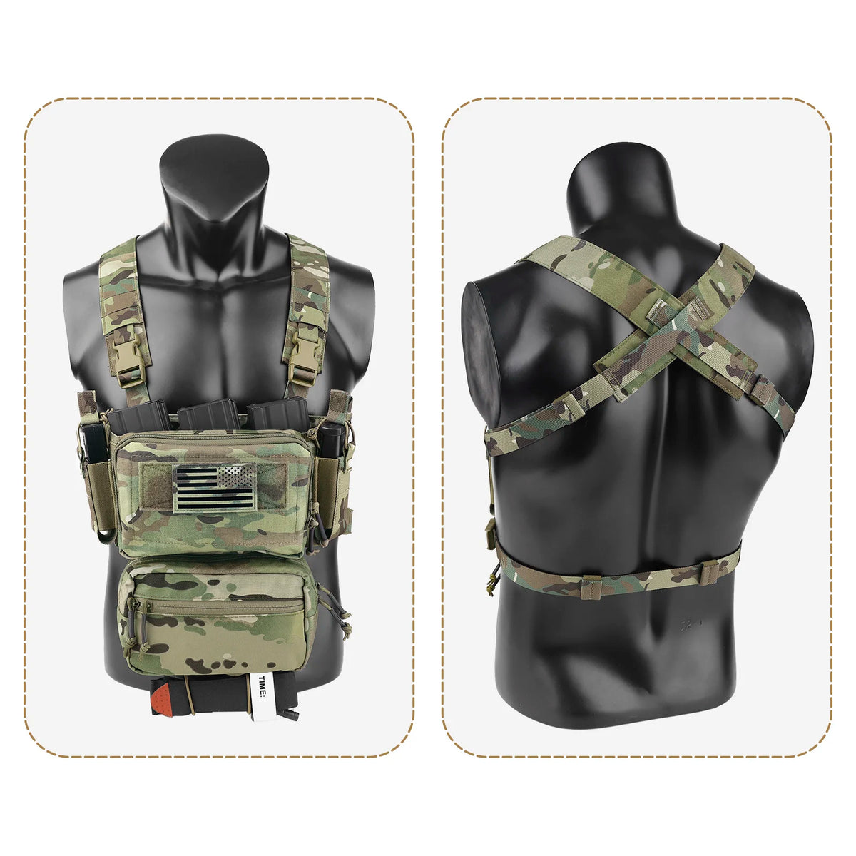 KRYDEX Tactical D3CRM Chest Rig With Triple Magazine Pouches