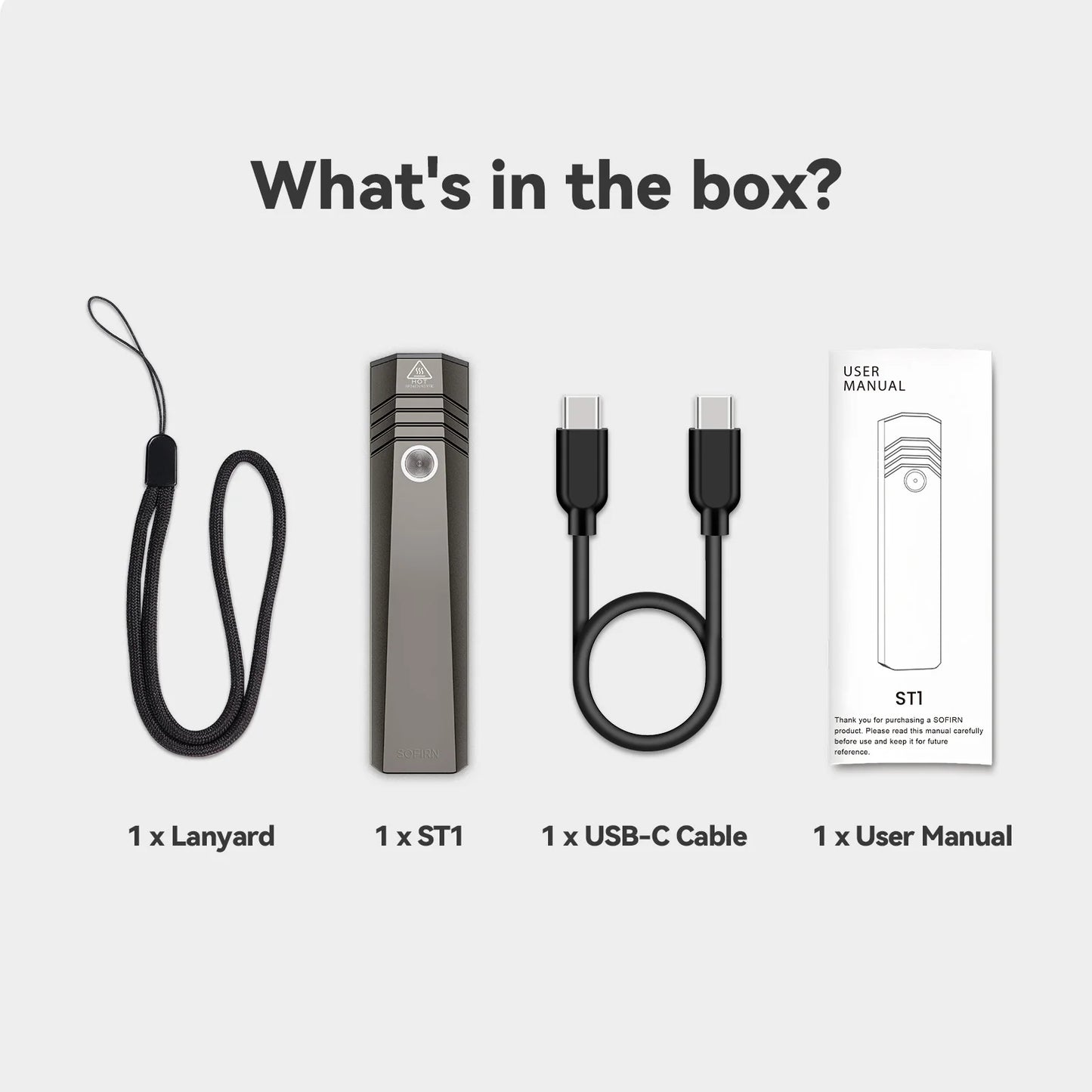 Sofirn ST1 1500 Lumen USB C Rechargeable EDC Flashlight