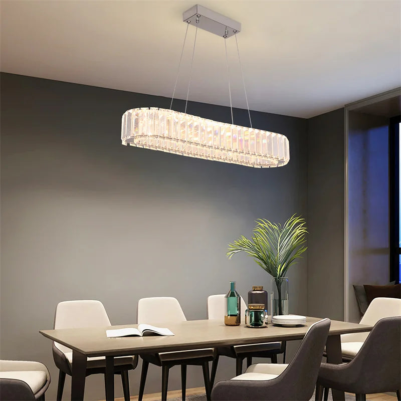 GreeLustr Modern Crystal Chandelier For Living Room Dining Area